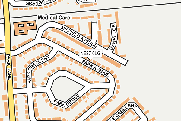 NE27 0LG map - OS OpenMap – Local (Ordnance Survey)
