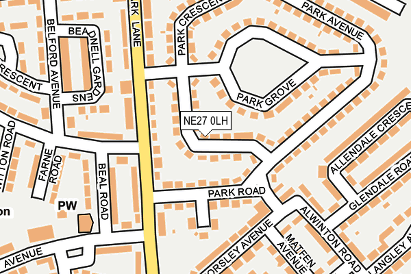 NE27 0LH map - OS OpenMap – Local (Ordnance Survey)