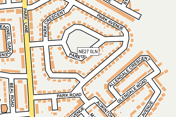 NE27 0LN map - OS OpenMap – Local (Ordnance Survey)