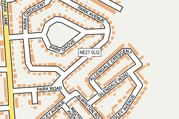 NE27 0LQ map - OS OpenMap – Local (Ordnance Survey)
