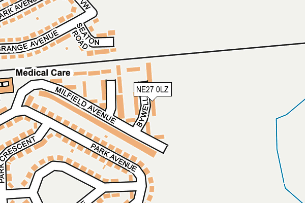 NE27 0LZ map - OS OpenMap – Local (Ordnance Survey)