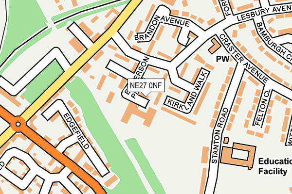NE27 0NF map - OS OpenMap – Local (Ordnance Survey)