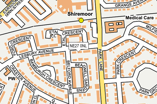 NE27 0NL map - OS OpenMap – Local (Ordnance Survey)