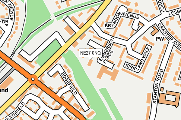 NE27 0NQ map - OS OpenMap – Local (Ordnance Survey)