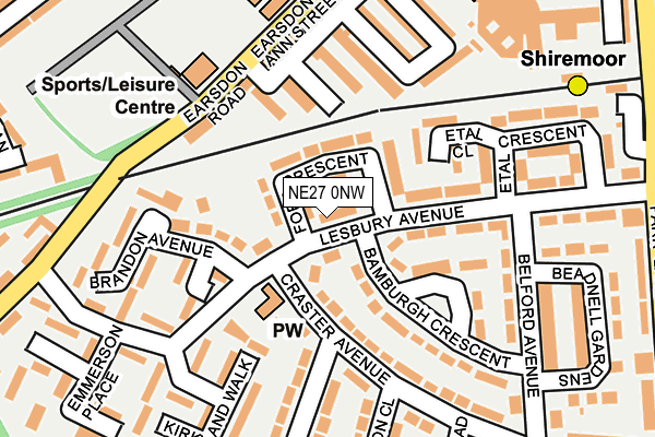 NE27 0NW map - OS OpenMap – Local (Ordnance Survey)