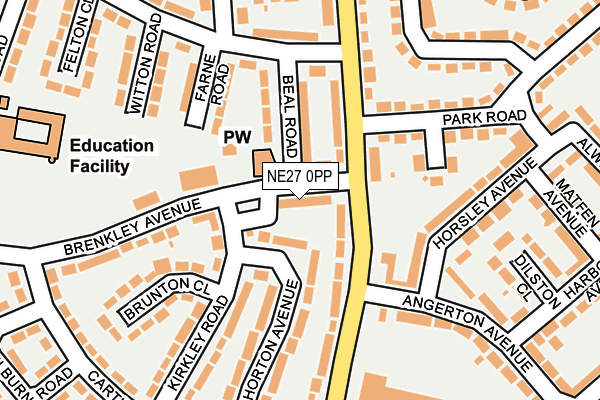 NE27 0PP map - OS OpenMap – Local (Ordnance Survey)