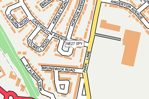 NE27 0PY map - OS OpenMap – Local (Ordnance Survey)