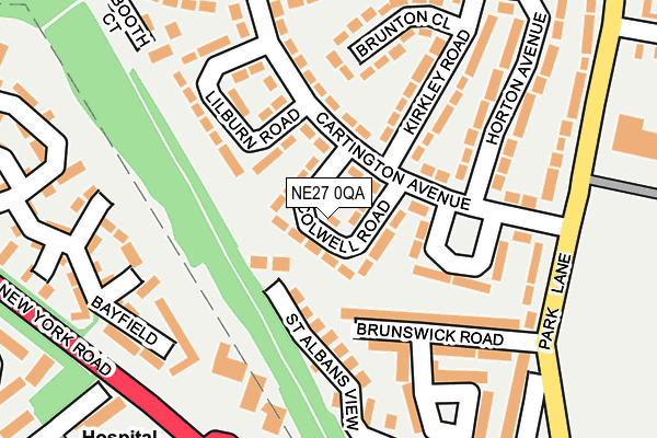 NE27 0QA map - OS OpenMap – Local (Ordnance Survey)