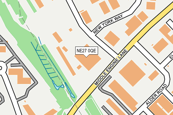 NE27 0QE map - OS OpenMap – Local (Ordnance Survey)