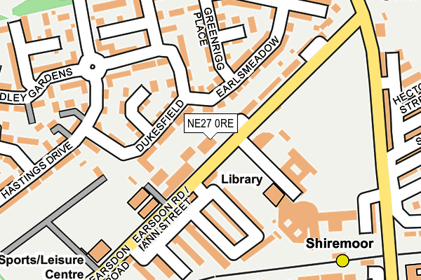 NE27 0RE map - OS OpenMap – Local (Ordnance Survey)
