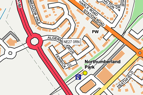 NE27 0RN map - OS OpenMap – Local (Ordnance Survey)
