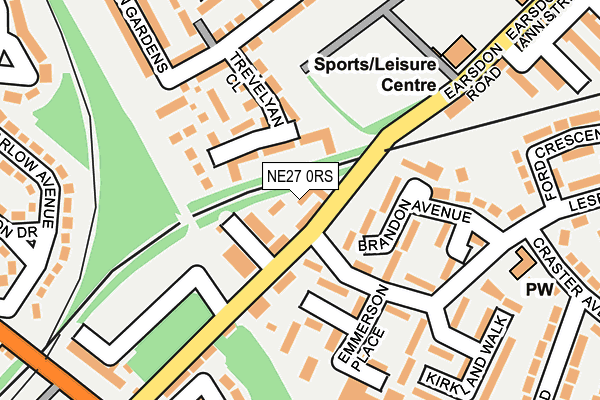 NE27 0RS map - OS OpenMap – Local (Ordnance Survey)