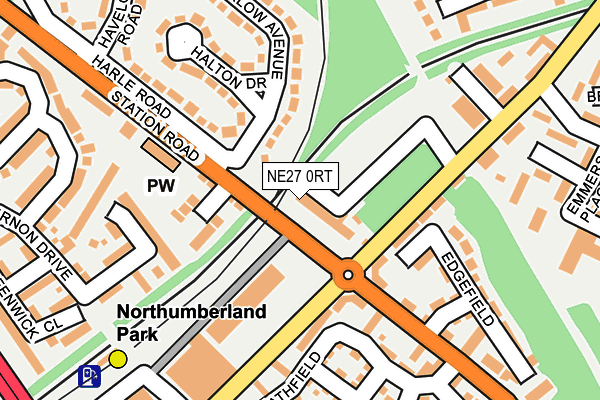 NE27 0RT map - OS OpenMap – Local (Ordnance Survey)