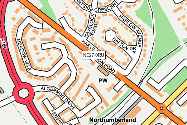 NE27 0RU map - OS OpenMap – Local (Ordnance Survey)