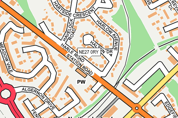 NE27 0RY map - OS OpenMap – Local (Ordnance Survey)