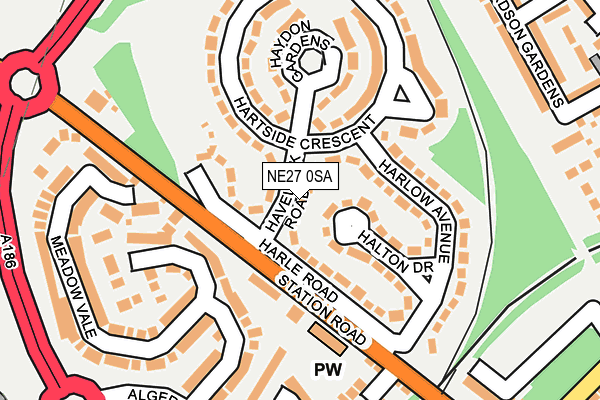 NE27 0SA map - OS OpenMap – Local (Ordnance Survey)