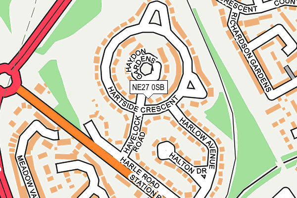 NE27 0SB map - OS OpenMap – Local (Ordnance Survey)