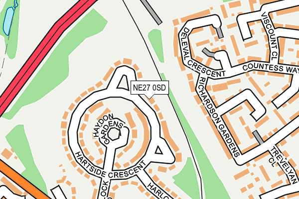 NE27 0SD map - OS OpenMap – Local (Ordnance Survey)