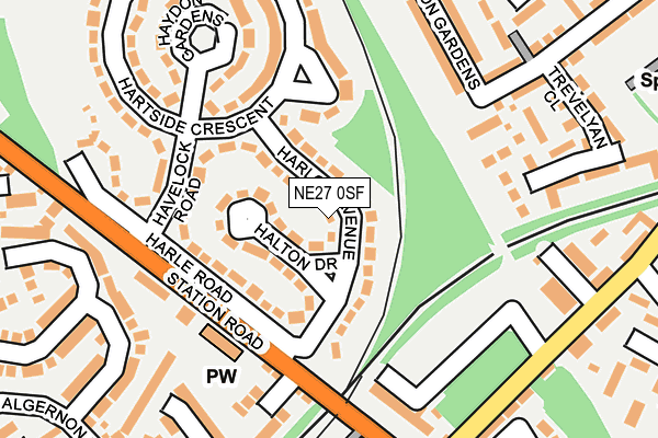 NE27 0SF map - OS OpenMap – Local (Ordnance Survey)