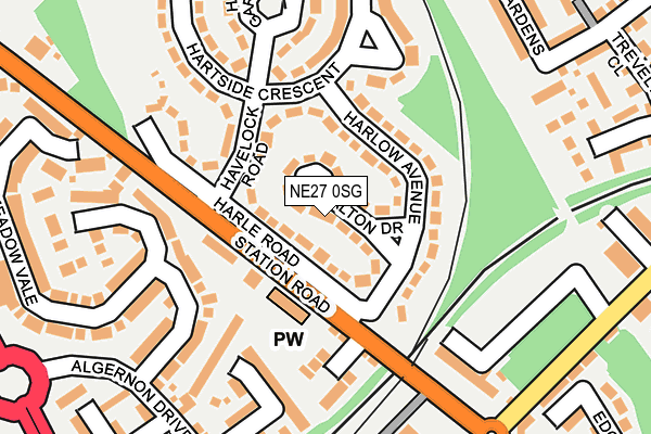 NE27 0SG map - OS OpenMap – Local (Ordnance Survey)