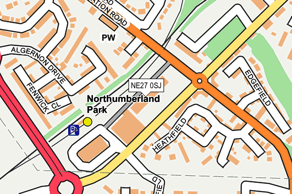 NE27 0SJ map - OS OpenMap – Local (Ordnance Survey)