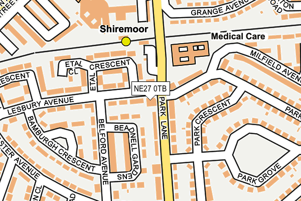 NE27 0TB map - OS OpenMap – Local (Ordnance Survey)