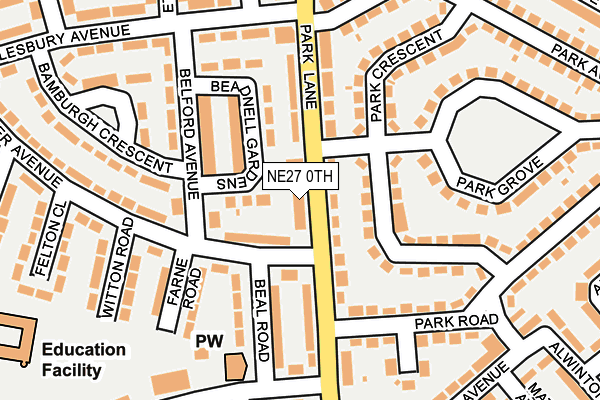 NE27 0TH map - OS OpenMap – Local (Ordnance Survey)