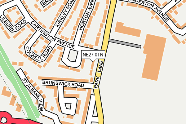 NE27 0TN map - OS OpenMap – Local (Ordnance Survey)