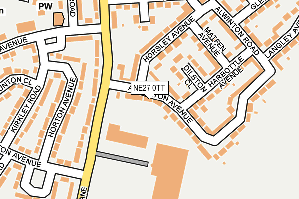 NE27 0TT map - OS OpenMap – Local (Ordnance Survey)