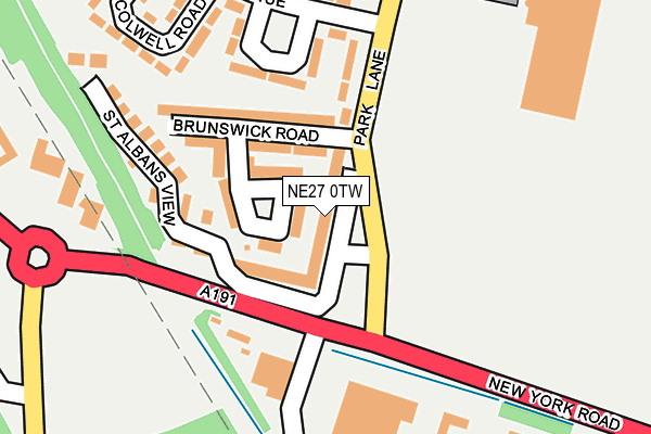 NE27 0TW map - OS OpenMap – Local (Ordnance Survey)
