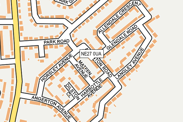 NE27 0UA map - OS OpenMap – Local (Ordnance Survey)