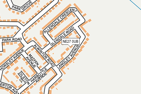 NE27 0UB map - OS OpenMap – Local (Ordnance Survey)