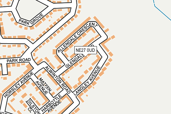 NE27 0UD map - OS OpenMap – Local (Ordnance Survey)