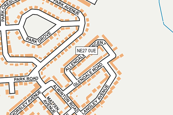 NE27 0UE map - OS OpenMap – Local (Ordnance Survey)