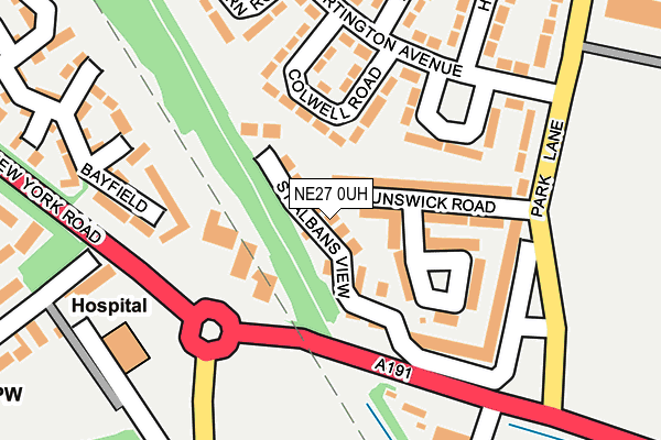 NE27 0UH map - OS OpenMap – Local (Ordnance Survey)
