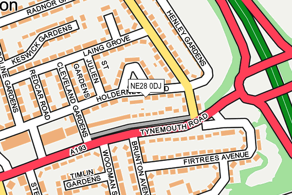 NE28 0DJ map - OS OpenMap – Local (Ordnance Survey)