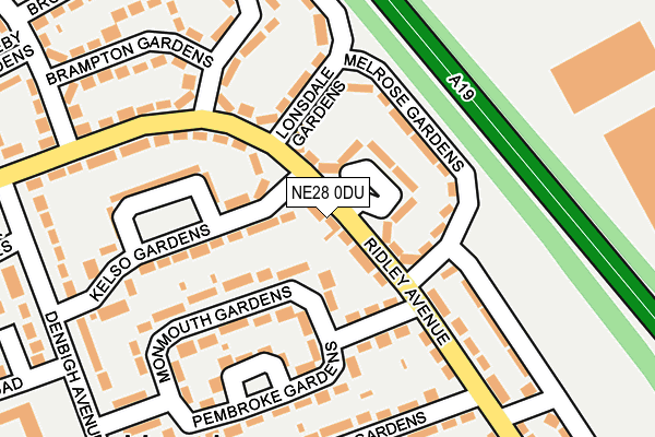 NE28 0DU map - OS OpenMap – Local (Ordnance Survey)