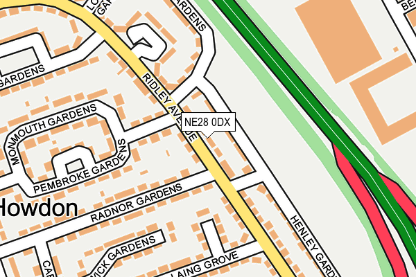 NE28 0DX map - OS OpenMap – Local (Ordnance Survey)