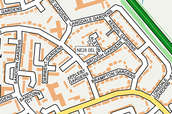NE28 0EL map - OS OpenMap – Local (Ordnance Survey)