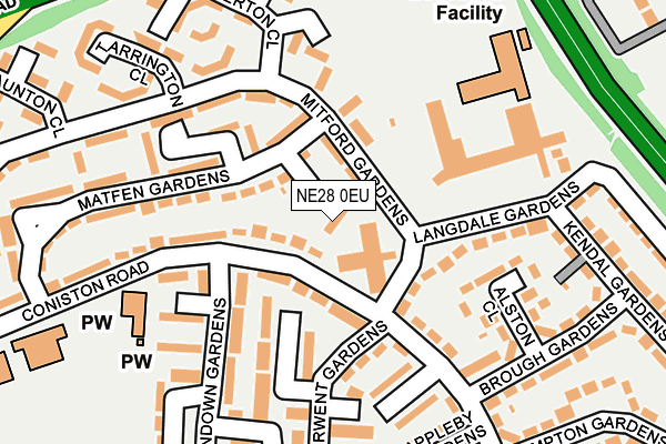 NE28 0EU map - OS OpenMap – Local (Ordnance Survey)