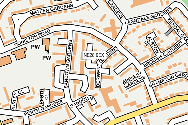 NE28 0EX map - OS OpenMap – Local (Ordnance Survey)