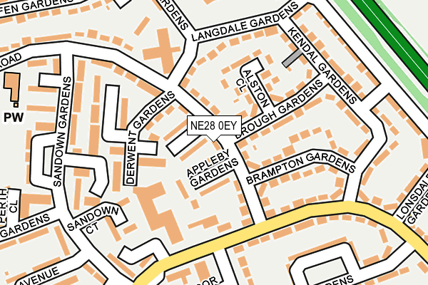 NE28 0EY map - OS OpenMap – Local (Ordnance Survey)