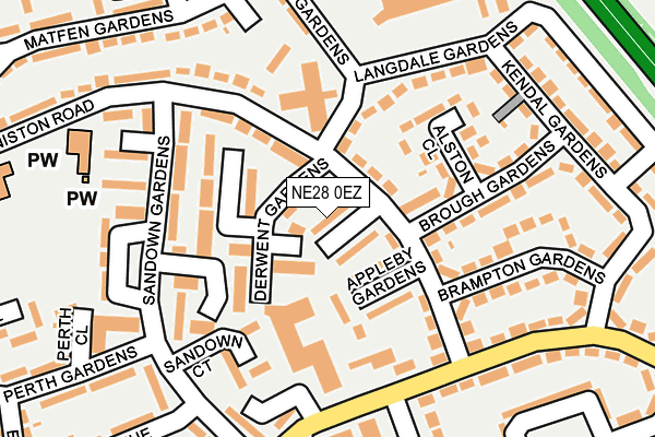 NE28 0EZ map - OS OpenMap – Local (Ordnance Survey)