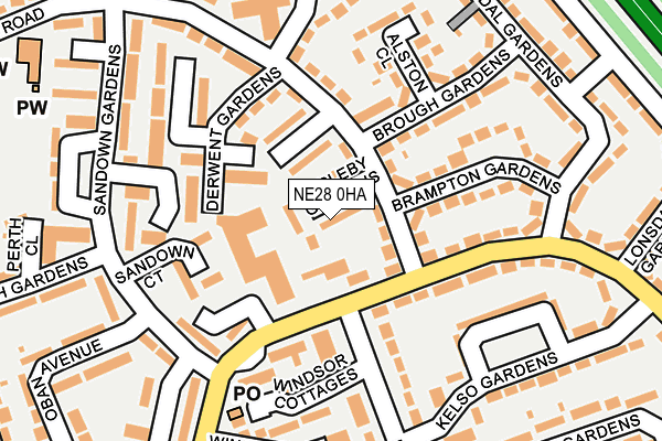 NE28 0HA map - OS OpenMap – Local (Ordnance Survey)