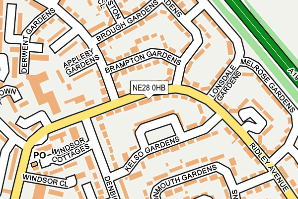 NE28 0HB map - OS OpenMap – Local (Ordnance Survey)
