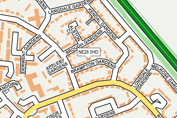 NE28 0HD map - OS OpenMap – Local (Ordnance Survey)