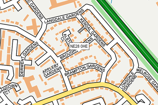 NE28 0HE map - OS OpenMap – Local (Ordnance Survey)