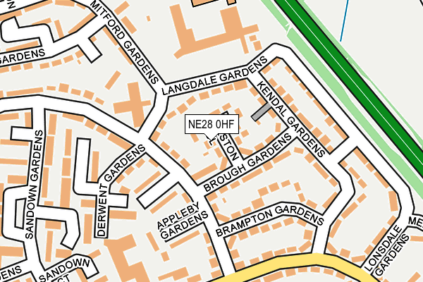 NE28 0HF map - OS OpenMap – Local (Ordnance Survey)