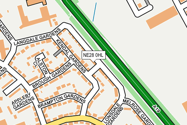 NE28 0HL map - OS OpenMap – Local (Ordnance Survey)