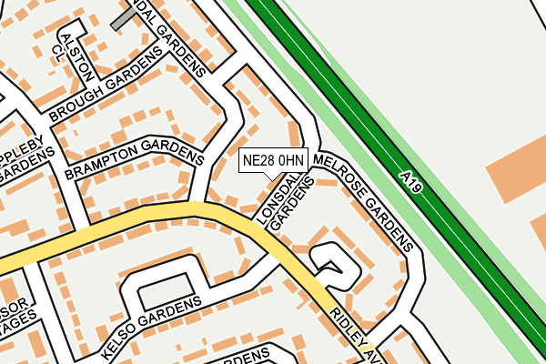 NE28 0HN map - OS OpenMap – Local (Ordnance Survey)